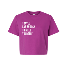Load image into Gallery viewer, TRAVEL FAR ENOUGH CROP TOP | WRLD CTZNS
