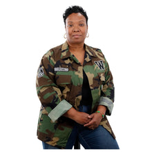 Load image into Gallery viewer, Upcycled Army Camo Jacket | WRLD CTZNS