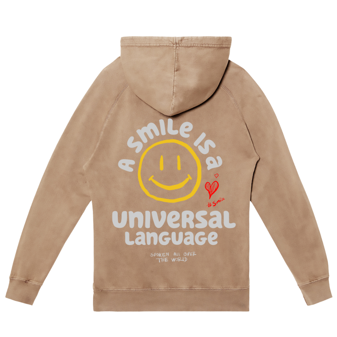 A Smile Is a Universal Language pullover hoodie| WRLDCTZNS streetwear