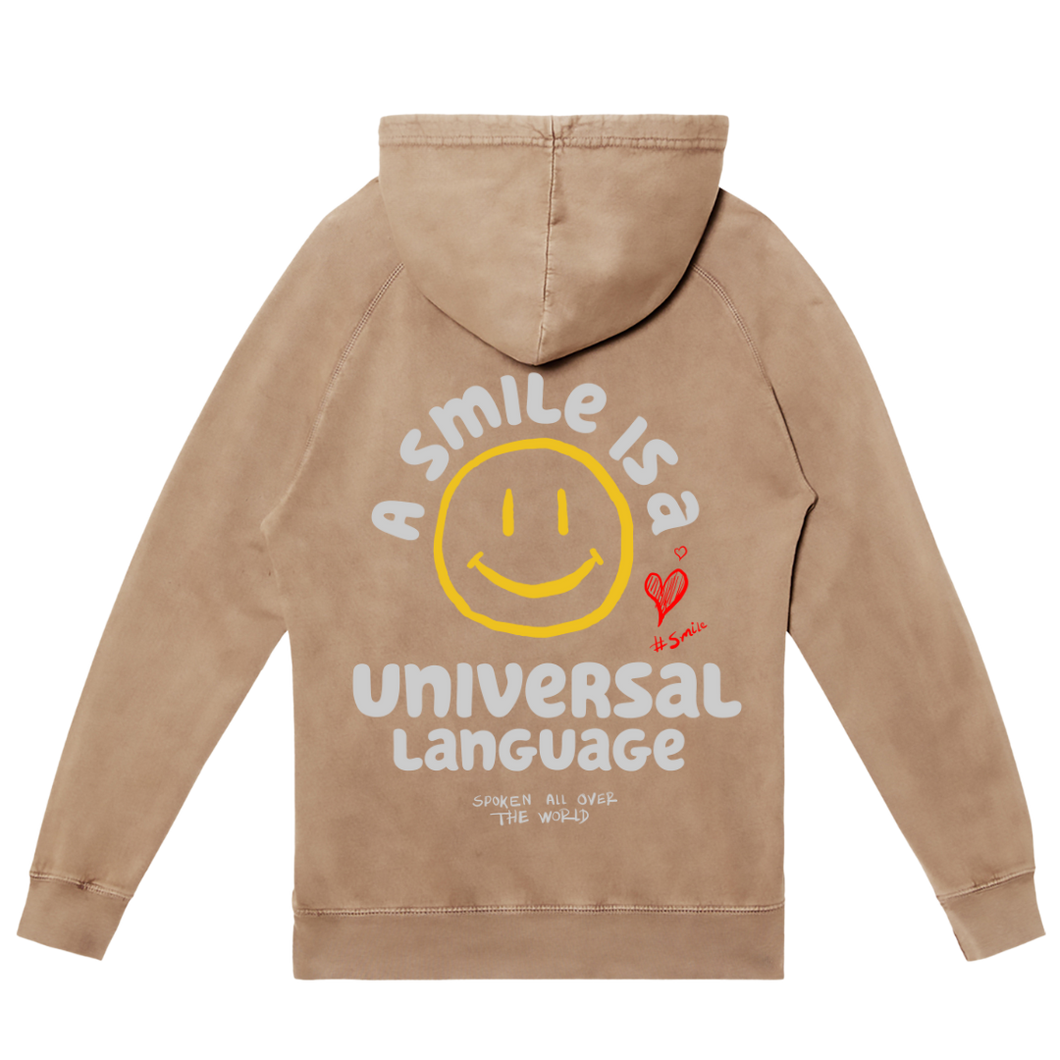 A Smile Is a Universal Language pullover hoodie| WRLDCTZNS streetwear