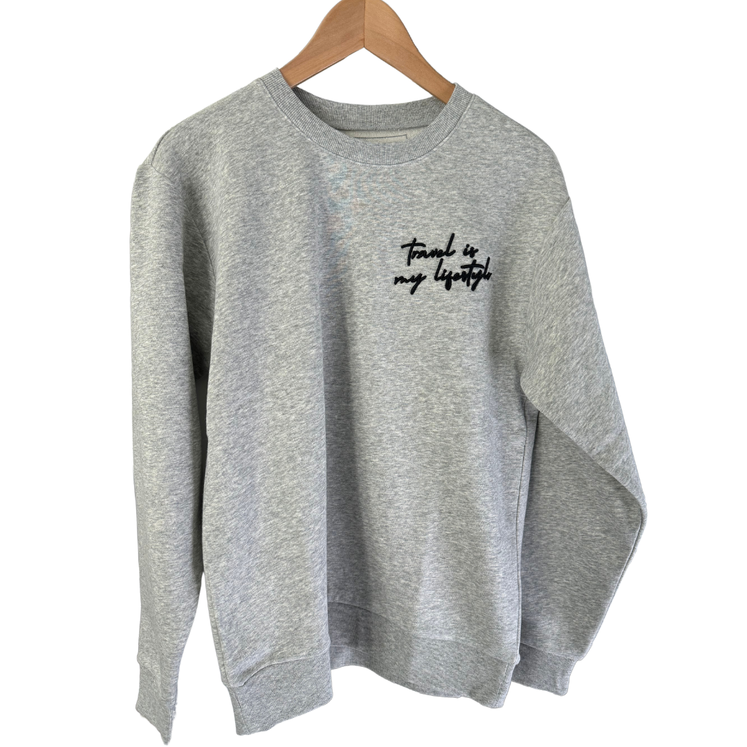 Travel Is My Lifestyle 3D Embroidery Sweatshirt | WRLD CTZNS
